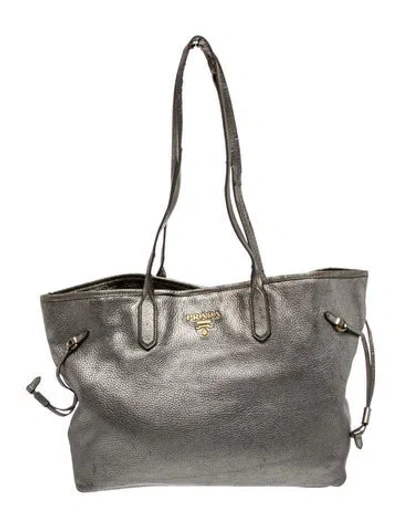 Pre-owned Prada Tessuto Tote In Gray