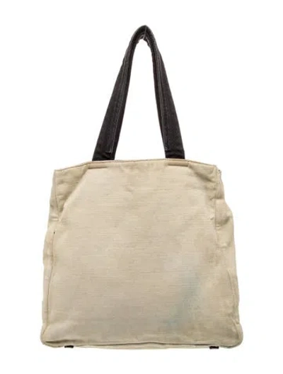 Pre-owned Prada Tessuto Tote In Neutral