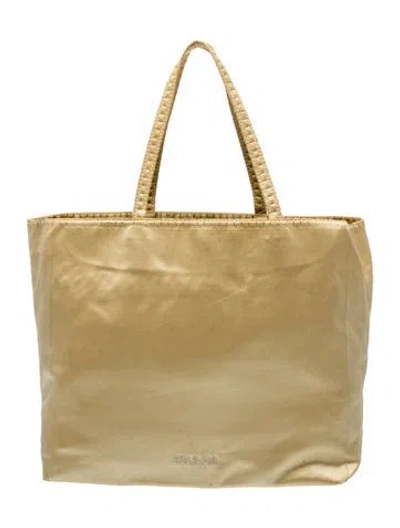 Pre-owned Prada Tessuto Tote In Yellow