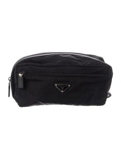 Pre-owned Prada Tessuto Travel Pouch In Black
