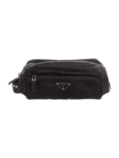 Pre-owned Prada Tessuto Travel Pouch In Black