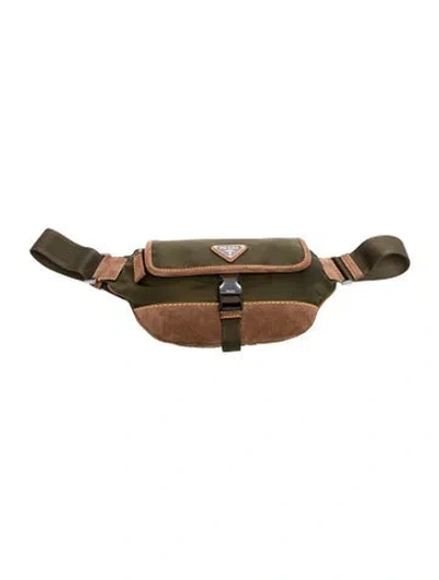 Pre-owned Prada Tessuto Urban Nylon Belt Bag In Neutrals