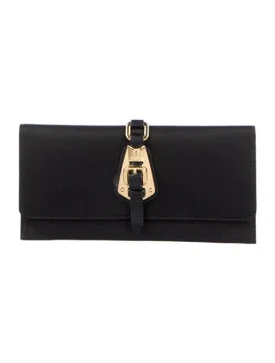 Pre-owned Prada Tessuto Wallet In Black