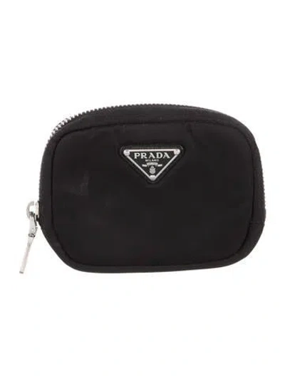 Pre-owned Prada Tessuto Wallet In Black