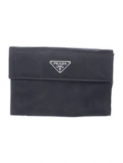 Pre-owned Prada Tessuto Wallet In Black