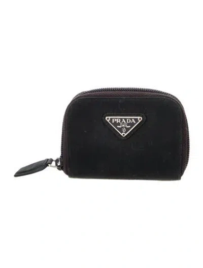 Pre-owned Prada Tessuto Wallet In Black
