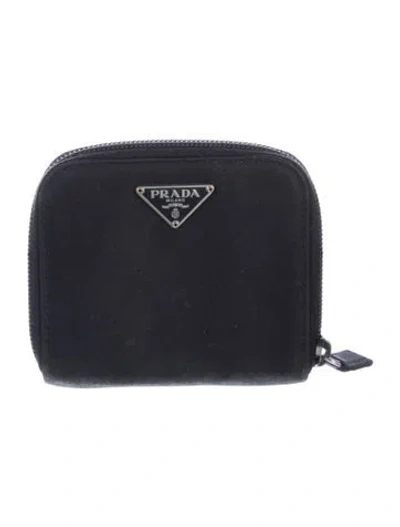 Pre-owned Prada Tessuto Wallet In Black