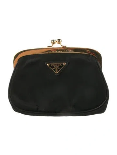 Pre-owned Prada Tessuto Wallet In Black