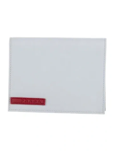 Pre-owned Prada Tessuto Wallet In Blue