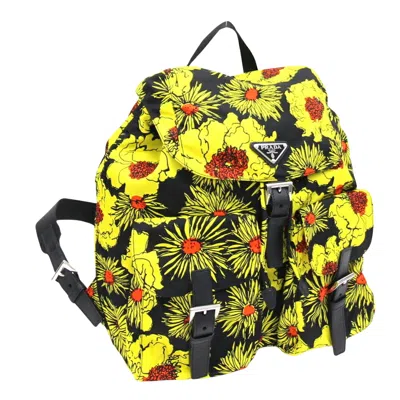 Prada Tessuto Yellow Synthetic Backpack Bag ()