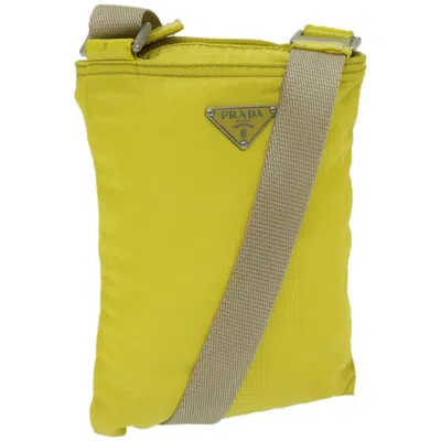 Prada Tessuto Yellow Synthetic Shoulder Bag ()