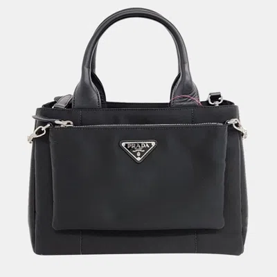 Pre-owned Prada Testudo Tote & Shoulder Bag In Black