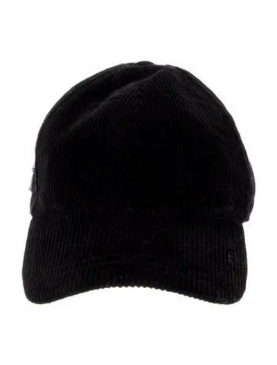 Pre-owned Prada Textured Baseball Cap In Black