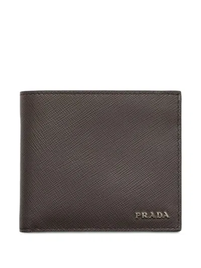 Prada Textured Bifold Wallet In Brown