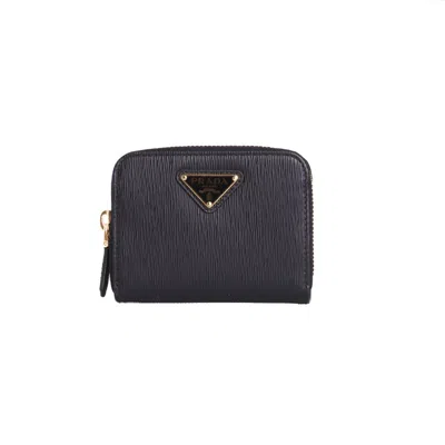 Prada Textured Black Calf Leather Wallet