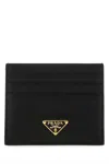 Prada Black Calf Leather Bos Taurus Wallet In Black