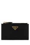 Prada Compact Wallet Gold-tone Hardware In Black