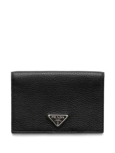 Prada Saffiano Leather Document Holder In Black