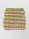 Prada Multicolor Crochet Mini Skirt In Pink