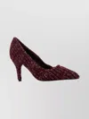 Prada Textured Fabric Mid Heel Pointed Toe Pumps In Multi