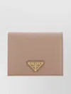 Prada Womens Pink Logo-plaque Small Leather Wallet