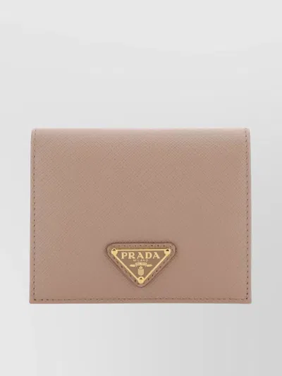 PRADA TEXTURED FINISH AGED LEATHER WALLET