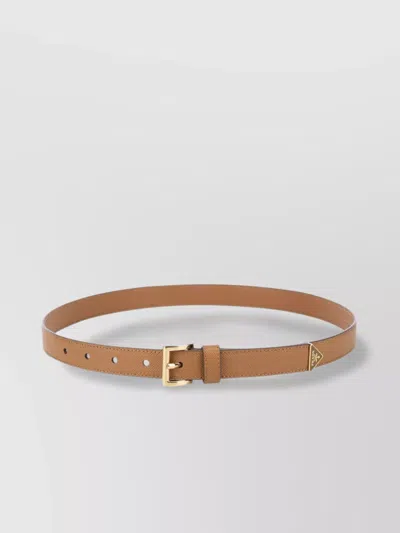 Prada Textured Finish Gold-tone Hardware Belt