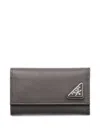 Prada Textured Key Case In Gray