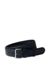 Prada Mens Blue Triangle-logo Saffiano Leather Belt In 蓝色