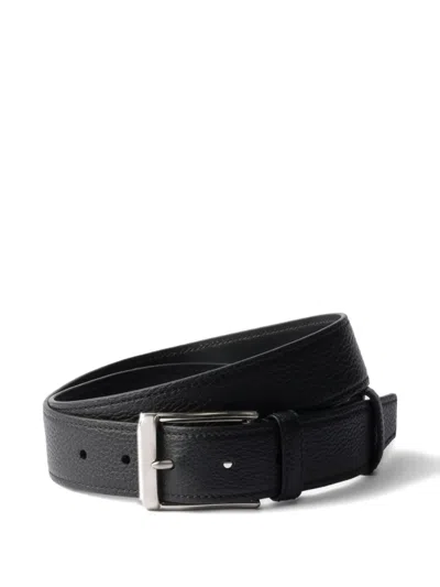PRADA TEXTURED-LEATHER BELT