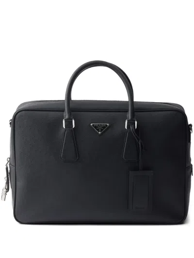 PRADA TEXTURED-LEATHER BRIEFCASE