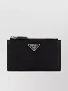 Prada Textured Leather Card Holder In Black