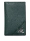 Prada Textured Leather Cardholder In Green