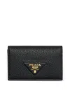 Prada Textured Leather Cardholder In Black
