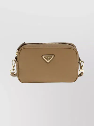 Prada Textured Leather Crossbody Bag In Nude