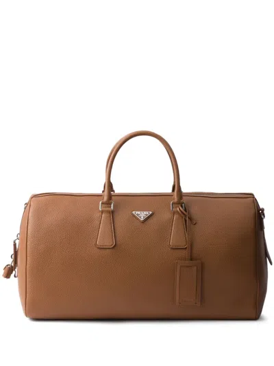 Prada Textured Leather Duffle Bag