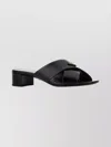 Prada Textured Leather Mules Block Heel In Black