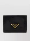 Prada Textured Leather Wallet Fold-over Design