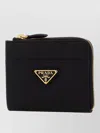 Prada Textured Leather Wallet Slim Design In Black