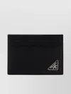 Prada Textured Saffiano Leather Rectangular Cardholder In Black
