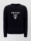 Prada Intarsia-knit Logo Sweatshirt In Black