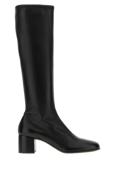 Prada The  Boots In Smooth Black Leather