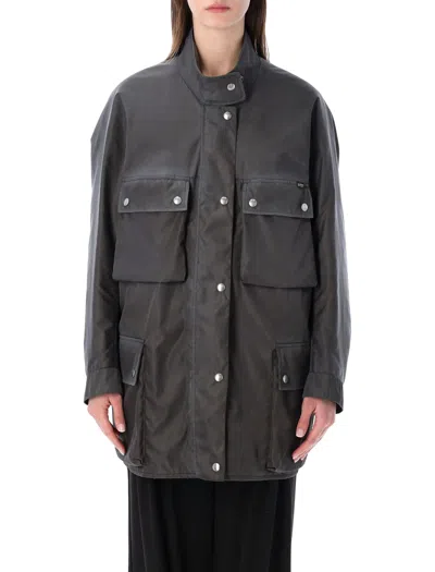 Prada The Printada Washed Re-nandlon Rain Jacket In Size 40 In Gray