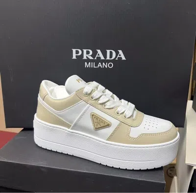 Prada Thick-soled Low-top Sneakers In White