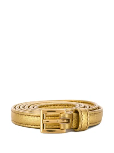 Prada Thin Belt In Gold