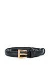 Prada Thin Leather Belt In Black
