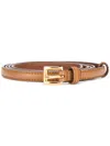 Prada Thin Leather Belt In Brown