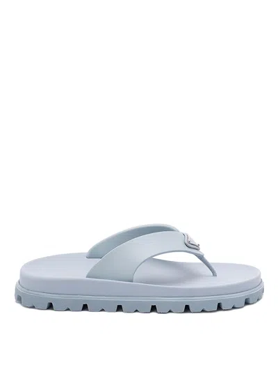 Prada Thong Sandals In Blue