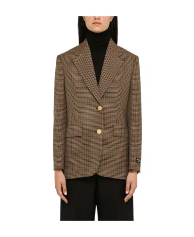 Prada Thousand Bird Suit Jacket In Brown