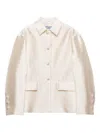 Prada Silk-wool Single-breasted Evening Jacket In Neutral